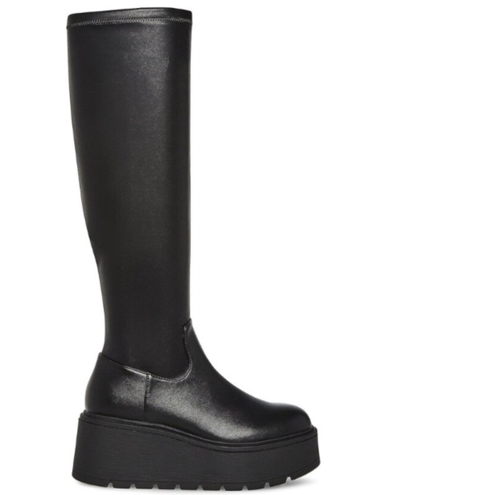 NWOT - Steve Madden Black Platform Knee-High Chelsea Boots